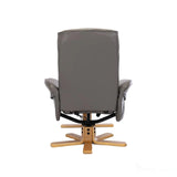 The Alexandria Swivel Recliner Chair with Heat & Massage - Grey Faux Leather Morris Living