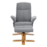 The Alexandria Swivel Recliner Chair with Heat & Massage - Lake Blue Fabric Morris Living - thumbnail 3