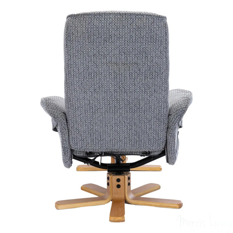 The Alexandria Swivel Recliner Chair with Heat & Massage - Lake Blue Fabric Morris Living - image 9