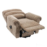 The Amesbury Dual Motor Riser Recliner Electric Mobility Chair - Cocoa Fabric - Refurbished Morris Living