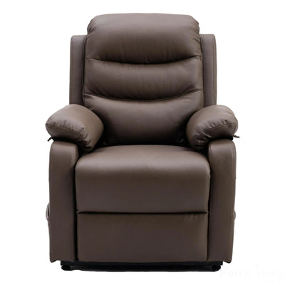 The Bamford - Single Motor Riser Recliner Chair in Truffle Plush Faux Leather Morris Living