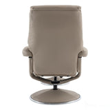 The Biarritz - Swivel Recliner Chair - NO FOOTSTOOL - in Pebble Plush Faux Leather Morris Living