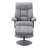 The Biarritz - Swivel Recliner Chair & Footstool in Lisbon Rock Fabric - Refurbished Morris Living