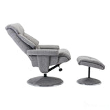 The Biarritz - Swivel Recliner Chair & Footstool in Lisbon Rock Fabric - Refurbished Morris Living