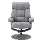 The Biarritz - Swivel Recliner Chair & Footstool in Lisbon Rock Fabric - Refurbished Morris Living