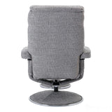 The Biarritz - Swivel Recliner Chair & Footstool in Lisbon Rock Fabric - Refurbished Morris Living
