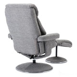The Biarritz - Swivel Recliner Chair & Footstool in Lisbon Rock Fabric - Refurbished Morris Living