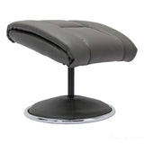 The Biarritz - Swivel Recliner Chair & Matching Footstool in Cinder Plush Faux Leather Morris Living - thumbnail 8