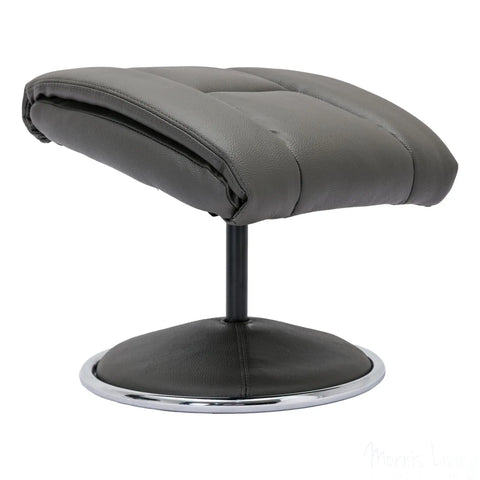 The Biarritz - Swivel Recliner Chair & Matching Footstool in Cinder Plush Faux Leather Morris Living - image 8