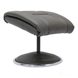 The Biarritz - Swivel Recliner Chair & Matching Footstool in Cinder Plush Faux Leather Morris Living