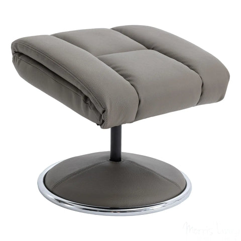 The Biarritz - Swivel Recliner Chair & Matching Footstool in Grey Plush Faux Leather Morris Living - image 6