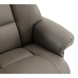 The Biarritz - Swivel Recliner Chair & Matching Footstool in Grey Plush Faux Leather Morris Living