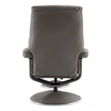 The Biarritz - Swivel Recliner Chair & Matching Footstool in Grey Plush Faux Leather Morris Living - thumbnail 8