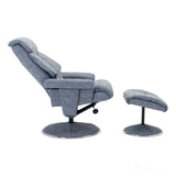 The Biarritz - Swivel Recliner Chair & Matching Footstool in Lisbon Marine Fabric Morris Living