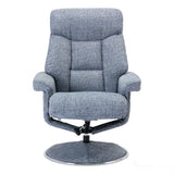 The Biarritz - Swivel Recliner Chair & Matching Footstool in Lisbon Marine Fabric Morris Living - thumbnail 4