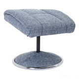 The Biarritz - Swivel Recliner Chair & Matching Footstool in Lisbon Marine Fabric Morris Living