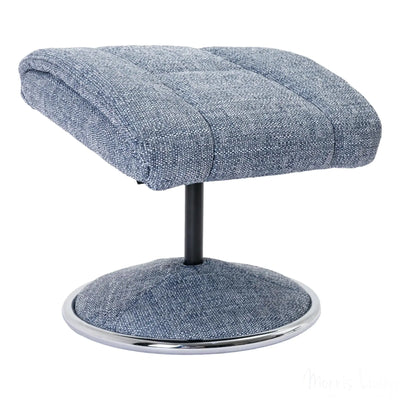 The Biarritz - Swivel Recliner Chair & Matching Footstool in Lisbon Marine Fabric Morris Living