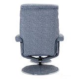 The Biarritz - Swivel Recliner Chair & Matching Footstool in Lisbon Marine Fabric Morris Living