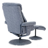 The Biarritz - Swivel Recliner Chair & Matching Footstool in Lisbon Marine Fabric Morris Living