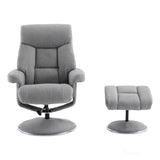 The Biarritz - Swivel Recliner Chair & Matching Footstool in Lisbon Silver Fabric Morris Living - thumbnail 2