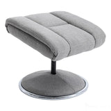 The Biarritz - Swivel Recliner Chair & Matching Footstool in Lisbon Silver Fabric Morris Living - thumbnail 4