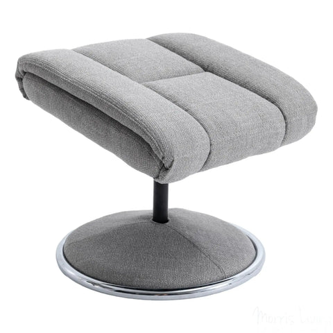 The Biarritz - Swivel Recliner Chair & Matching Footstool in Lisbon Silver Fabric Morris Living - image 4