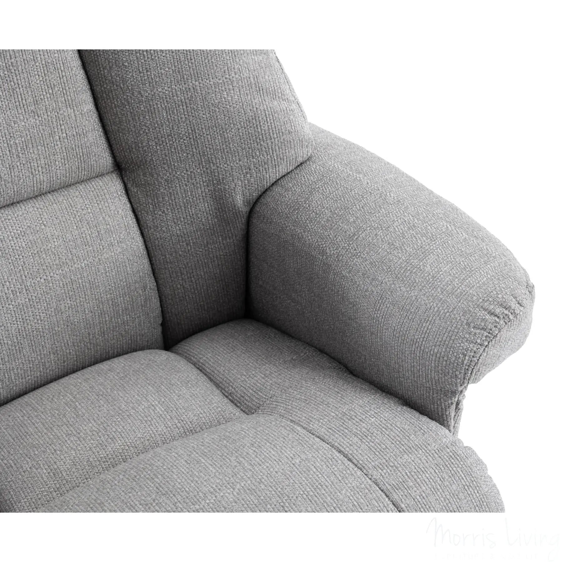 The Biarritz - Swivel Recliner Chair & Matching Footstool in Lisbon Silver Fabric Morris Living