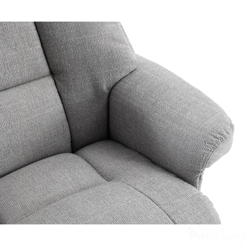 The Biarritz - Swivel Recliner Chair & Matching Footstool in Lisbon Silver Fabric Morris Living - image 5