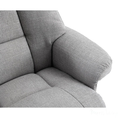 The Biarritz - Swivel Recliner Chair & Matching Footstool in Lisbon Silver Fabric Morris Living