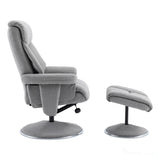 The Biarritz - Swivel Recliner Chair & Matching Footstool in Lisbon Silver Fabric Morris Living - thumbnail 6