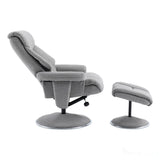 The Biarritz - Swivel Recliner Chair & Matching Footstool in Lisbon Silver Fabric Morris Living - thumbnail 7