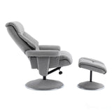 The Biarritz - Swivel Recliner Chair & Matching Footstool in Lisbon Silver Fabric Morris Living