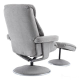 The Biarritz - Swivel Recliner Chair & Matching Footstool in Lisbon Silver Fabric Morris Living