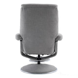 The Biarritz - Swivel Recliner Chair & Matching Footstool in Lisbon Silver Fabric Morris Living - thumbnail 9