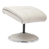 The Biarritz - Swivel Recliner Chair & Matching Footstool in Mushroom Plush Faux Leather Morris Living - thumbnail 7