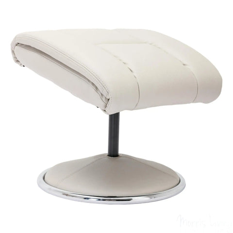 The Biarritz - Swivel Recliner Chair & Matching Footstool in Mushroom Plush Faux Leather Morris Living - image 7