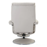The Biarritz - Swivel Recliner Chair & Matching Footstool in Mushroom Plush Faux Leather Morris Living - thumbnail 9