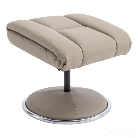 The Biarritz - Swivel Recliner Chair & Matching Footstool in Pebble Plush Faux Leather Morris Living - image 6