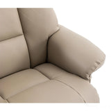 The Biarritz - Swivel Recliner Chair & Matching Footstool in Pebble Plush Faux Leather Morris Living - thumbnail 7