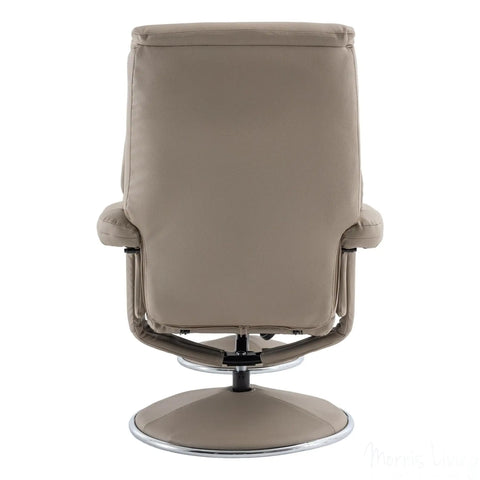 The Biarritz - Swivel Recliner Chair & Matching Footstool in Pebble Plush Faux Leather Morris Living - image 8