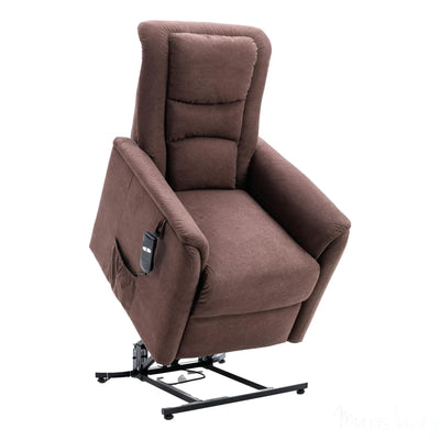 The Bradwell - Single Motor Riser Recliner Chair in Mocha Fabric Morris Living