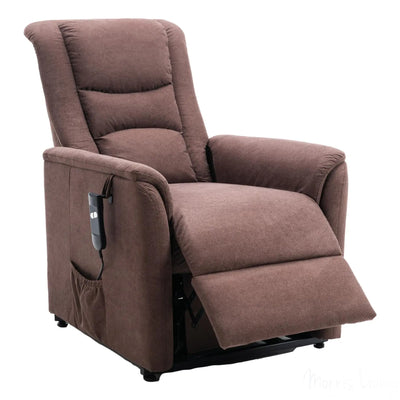 The Bradwell - Single Motor Riser Recliner Chair in Mocha Fabric Morris Living