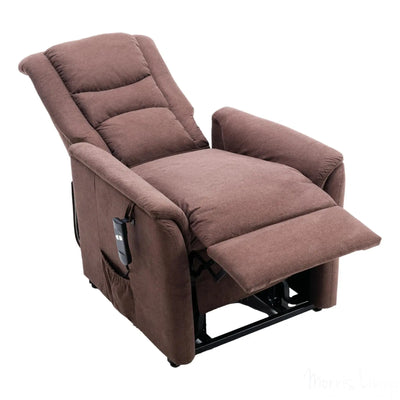 The Bradwell - Single Motor Riser Recliner Chair in Mocha Fabric Morris Living