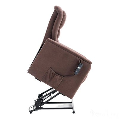 The Bradwell - Single Motor Riser Recliner Chair in Mocha Fabric Morris Living