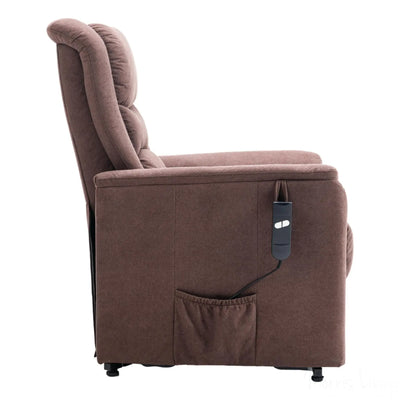 The Bradwell - Single Motor Riser Recliner Chair in Mocha Fabric Morris Living