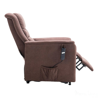 The Bradwell - Single Motor Riser Recliner Chair in Mocha Fabric Morris Living