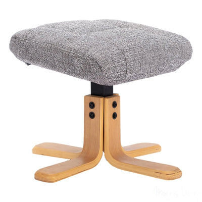 The Cairo - Lisbon Rock Grey/Beige Fabric - Swivel Recliner Chair & Matching Footstool Morris Living