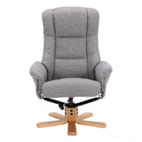 The Cairo - Lisbon Rock Grey/Beige Fabric - Swivel Recliner Chair & Matching Footstool Morris Living - thumbnail 5