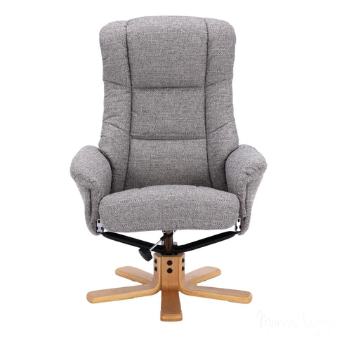 The Cairo - Lisbon Rock Grey/Beige Fabric - Swivel Recliner Chair & Matching Footstool Morris Living - image 5