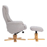 The Cairo - Lisbon Silver Fabric - Swivel Recliner Chair & Matching Footstool Morris Living